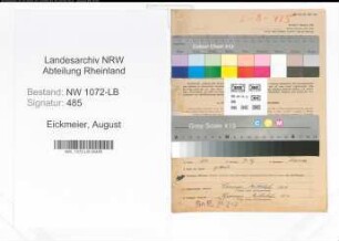 Entnazifizierung August Eickmeier , geb. 22.09.1903 (Kaufmann)