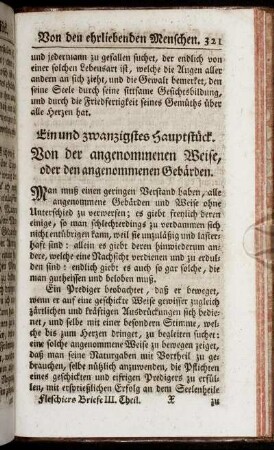 Ein und zwanzigstes Hauptstück. Von der angenommenen Weise, oder den angenommenen Gebärden.