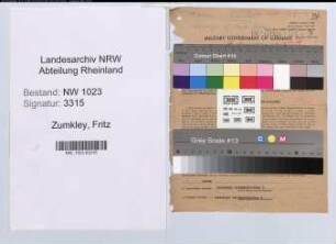 Entnazifizierung Fritz Zumkley , geb. 17.10.1892 (Kaufmann)