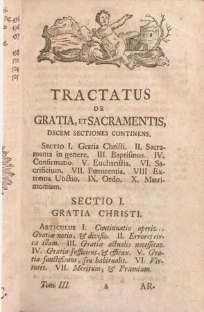 Tractatus De Gratia, Et Sacramentis, Decem Sectiones Continens.