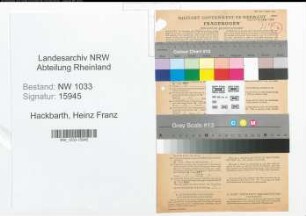 Entnazifizierung Heinz Franz Hackbarth , geb. 14.12.1915 (Polizeibeamter)