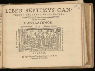 Liber septimus cantionum sacrarum ... quinque et sex vocum. Contratenor