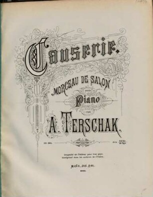 Causerie : morceau de salon ; pour piano ; op. 104