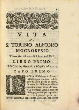 Vita di S. Toribio Alfonso Mogrovesio, arcivescovo di Lima, capitale del regno del Perù