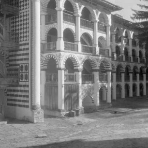 Das Kloster des heiligen Iwan von Rila, ein orthodoxes Kloster im Rila-Gebirge im südwestlichen Bulgarien