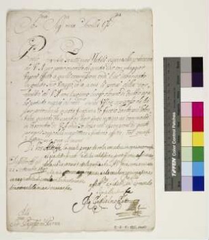 Kurfürst Johann Wilhelm II. an die Herzogin von Parma [seine Schwester Dorothea Sophia] 22. September 1695