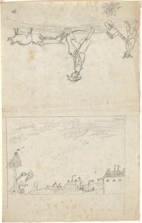 Gärtner, Friedrich von; Frühe Zeichnungen - Jagdszene u. Bootspartie (Studien)