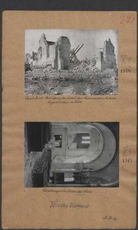 Durch feindl. Beschießung der rückwärtigen Linien zerstörte Kirche von Neuchâtel/Aisne, nördl. Reims