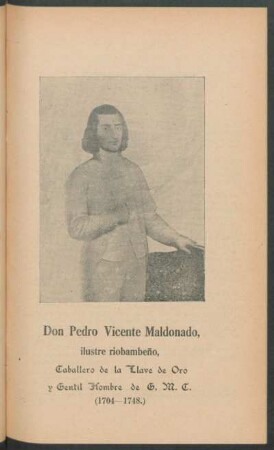 [Retrato de] Don Pedro Vicente Maldonado