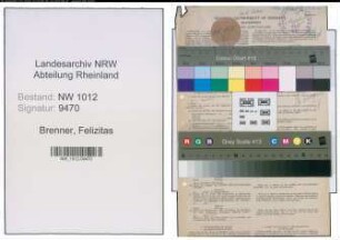 Entnazifizierung Felizitas Brenner , geb. 18.04.1899 ()