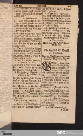 Die Epistel S. Pauli an Philemon.
