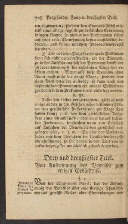 Drey und dreyßigster Titel