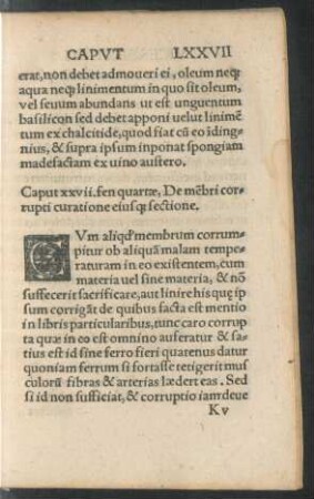 Caput xxvii. fen quartae, De membri corrupti curatione eiusque sectione.