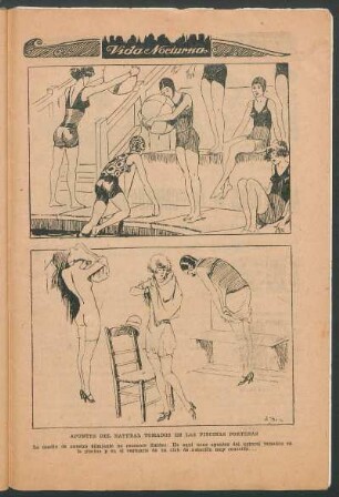 Apuntes del natural tomados en las piscinas porteñas - [Ilustraciones frívolas]