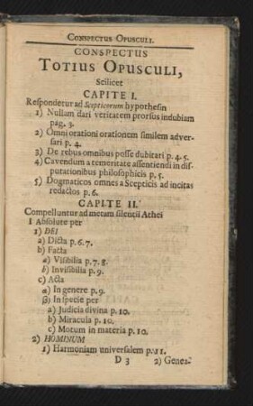 Conspectus Totius Opusculi, ...