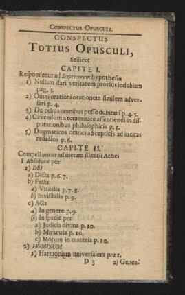 Conspectus Totius Opusculi, ...
