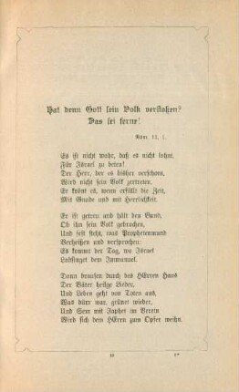 Hat denn Gott sein Volk verstoßen? Das sei ferne!