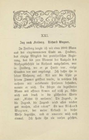 XXI. Zug nach Freiberg. Richard Wagner
