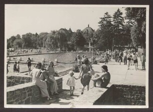Städt. Freibad nach dem Umbau. Detmold. Georg-Weerth-Str. Papierabzug