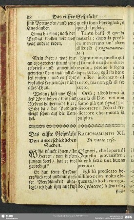 Das eilffte Gespräch, Von unterschiedlichen Sachen