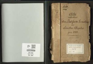 Der Etat für die Verwaltung der direkten Abgaben für 1818