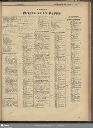 I. Abschnitt. Dienststellen der NSDAP