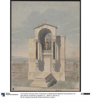 Bonn. Entwurf zum Grabdenkmal für Barthold Georg Niebuhr, mit dem Bild der christlichen Tugenden "Glaube, Liebe, Hoffnung"