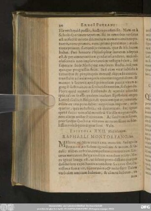 Epistola XXII. Mediolanum. Raphaeli Montorfano, Suo.