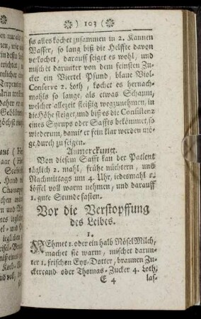 Vor die Verstopffung des Leibes