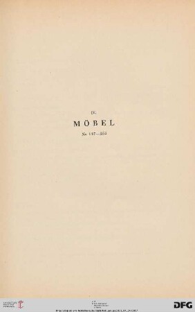 IV. Möbel (Nf. 147-252)
