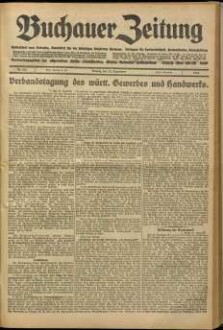 Buchauer Zeitung Volksblatt vom Federsee : Amtsblatt für die städt. Behörden Buchaus