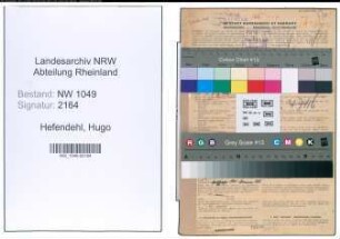 Entnazifizierung Hugo Hefendehl , geb. 19.11.1891 (Landwirt)