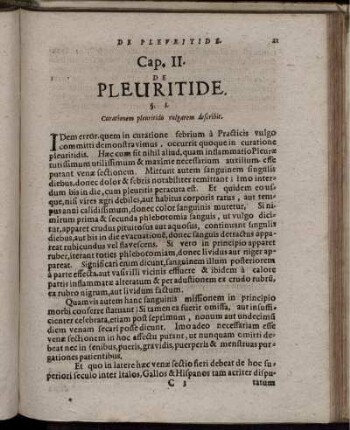 Cap. II. De Pleuritide