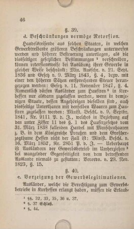 d. Beschränkungen vermöge Retorsion.