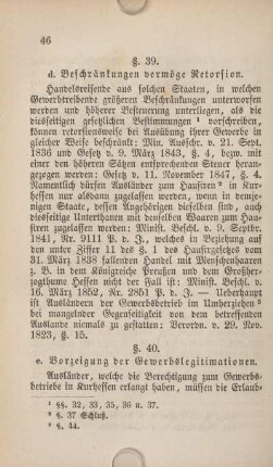 d. Beschränkungen vermöge Retorsion.