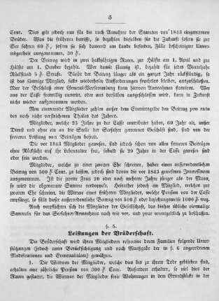 §. 5. Leistungen der Brüderschaft.