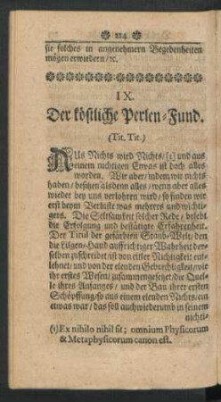 IX. Der köstliche Perlen-Fund.