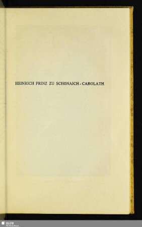Heinrich Prinz Zu Schönaich-Carolath