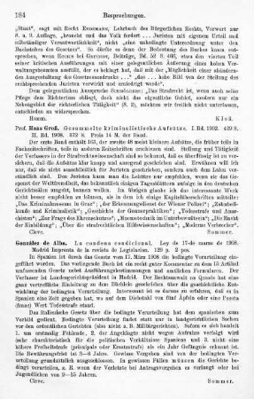 184, Hans Groß. Gesammelte kriminalistische Aufsätze. 1902, 1908