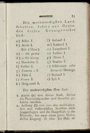 Die merkwürdigsten Landschaften, Inseln und Gegenden dieses Koenigreiches sind:...
