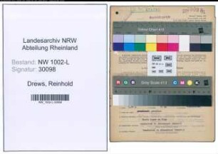 Entnazifizierung Reinhold Drews , geb. 07.01.1902 (Staatsanwalt)