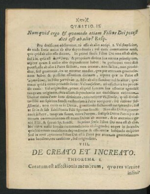 VIII. De Creato Et Increato.