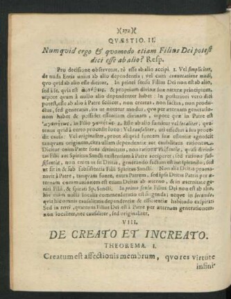 VIII. De Creato Et Increato.