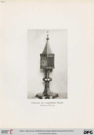 10. Ciborium aus vergoldetem Kupfer
