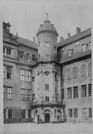 Dresden. Residenzschloss. Großer Hof, nordwestlicher Treppenturm