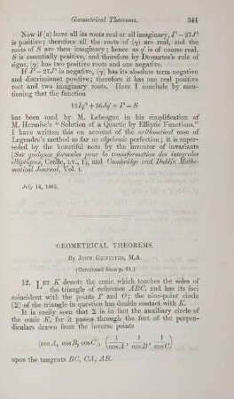 Geometrical theorems.