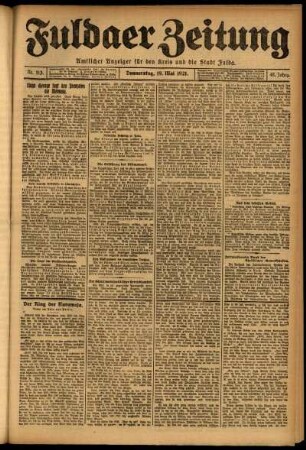 Ausgabe vom Donnerstag, den 19. Mai 1921.