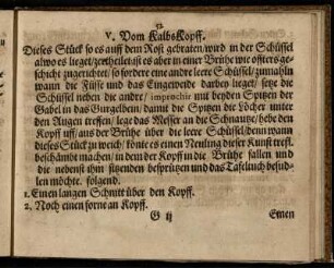 V. Vom KalbsKopff