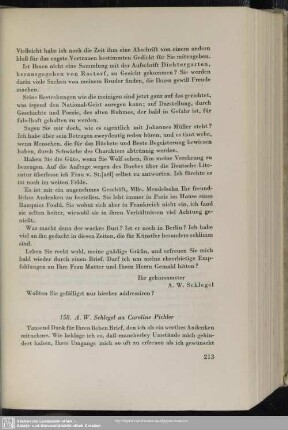 August Wilhelm von Schlegel an Caroline Pichler, Wien, 22.05.1808
