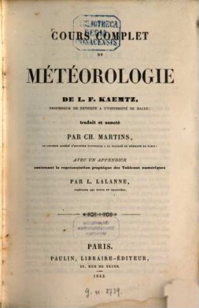 Cours complet de météorologie